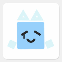 Een paar gelukkige van één kubus cyaan krabsticker vierkante sticker