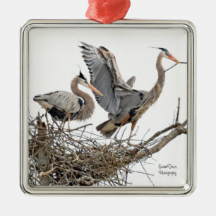 Een paar grote blauwe helden metalen ornament