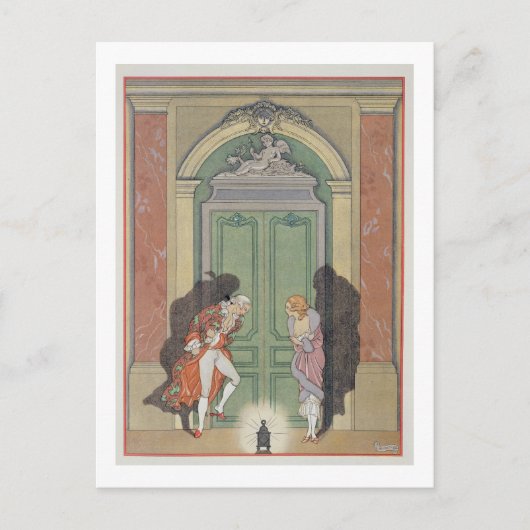 Een paar in Candlelight, illustratie uit 'Les Li' Briefkaart (Voorkant)