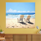 Een paar in het Paradijs Realisme Schilderen Digit Canvas Afdruk (Insitu (Woonkamer))