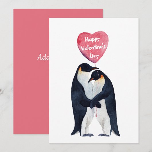 Een paar keizer Pinguins Valentijn Dag Kaart (Voorkant / Achterkant)