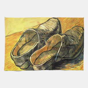 Een paar leren klompen door Vincent van Gogh Theedoek