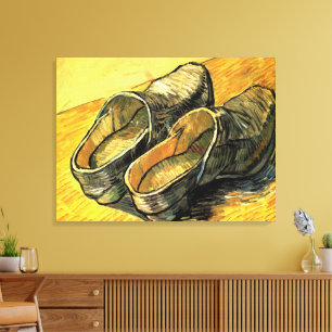 Een paar leren klompen van Vincent van Gogh Canvas Afdruk