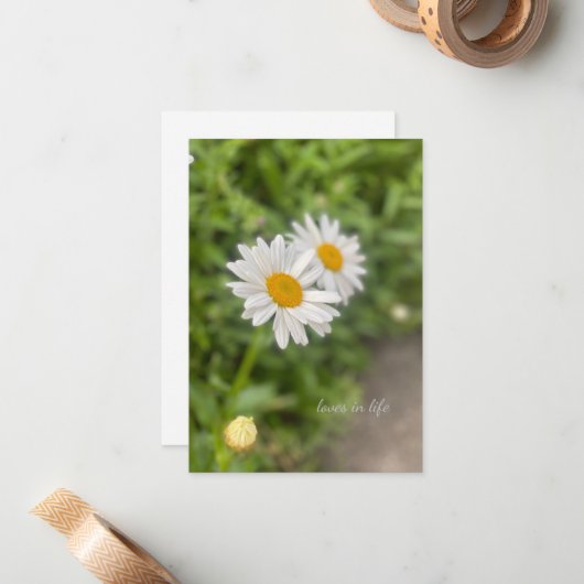 Een paar madeliefjes notitiekaartje (Voorkant / Achterkant in situ)