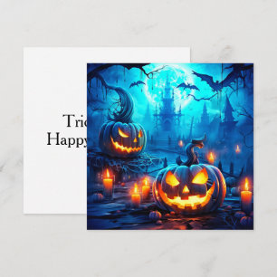 Een paar misdragende pompoenen Happy Halloween Kaart