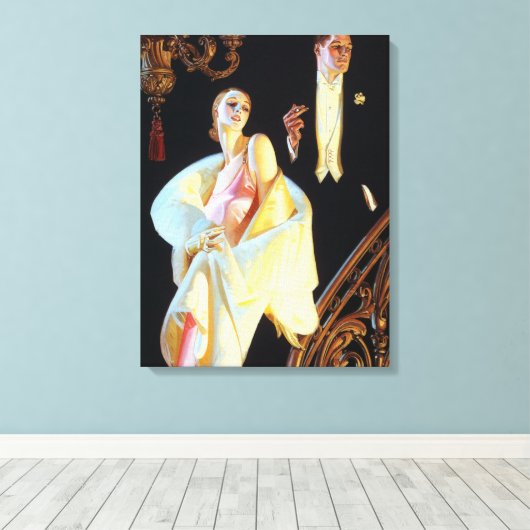 Een paar neergaande trappen, 1923 van Leyendecker Canvas Afdruk (Insitu (Houten vloer))