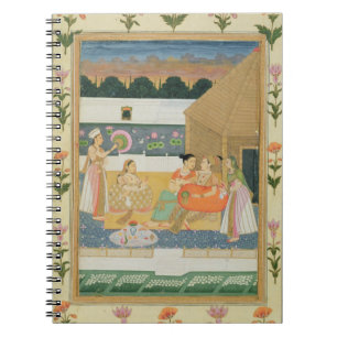 Een paar op een terras bij zonsondergang uit de Sm Notitieboek