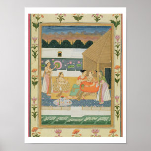 Een paar op een terras bij zonsondergang uit de Sm Poster