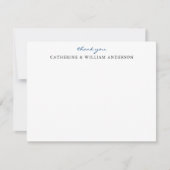 Een paar Pas getrouwd blauw script Hartelijk dank Notitiekaartje (Voorkant)