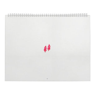 Een paar rode bladeren op een zwarte achtergrond kalender