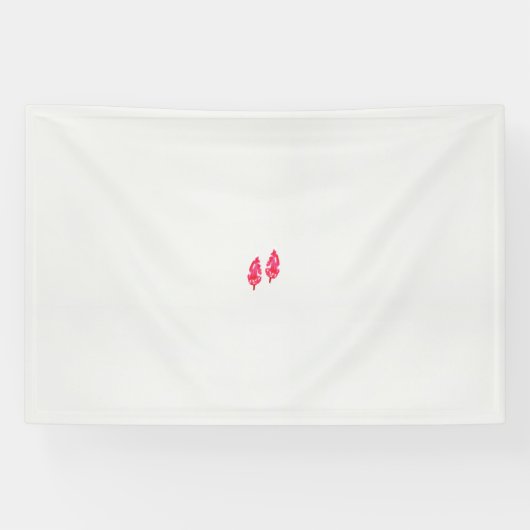 Een paar rode bladeren op een zwarte achtergrond spandoek (Horizontaal)