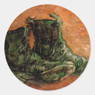 Een paar schoenen door Vincent van Gogh Ronde Sticker