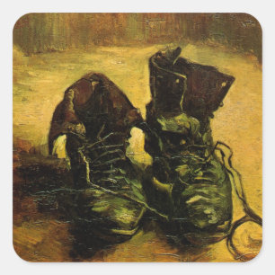 Een paar schoenen van Vincent van Gogh Vierkante Sticker