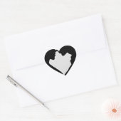 Een paar silhouet hart gevormd sticker (Envelop)