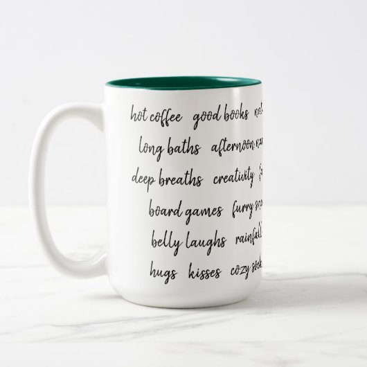 Een paar van mijn favoriete dingen tweekleurige koffiemok (Links)