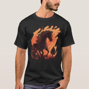 Een paard en vlammen verbrand ik voor paarden t-shirt
