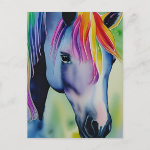 Een paard in leuke kleuren briefkaart