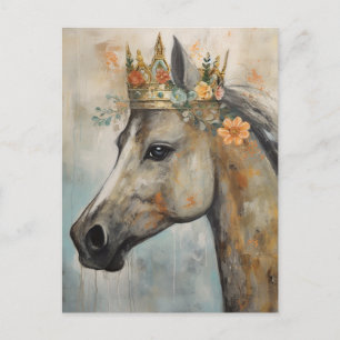 Een Paard met een bloemenkroon Briefkaart