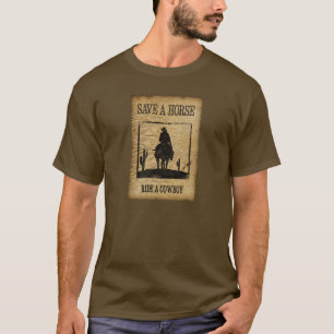 Een paard redden, een cowboy rijden t-shirt