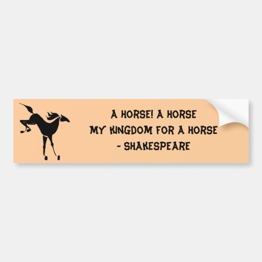 Een paard - Shakespeare Bumpersticker (Voorkant)