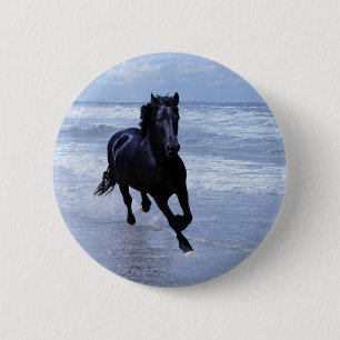 Een paard vrij en vrij ronde button 5,7 cm