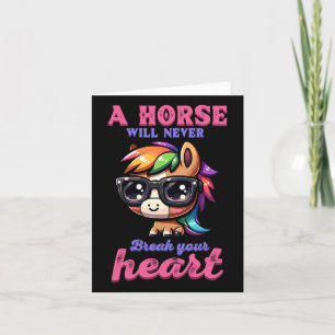 Een paard zal nooit je hart breken in de paardensp kaart