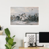 Een paardenras in een Sioux Indiaas kamp (0603A) Poster (Thuiskantoor)