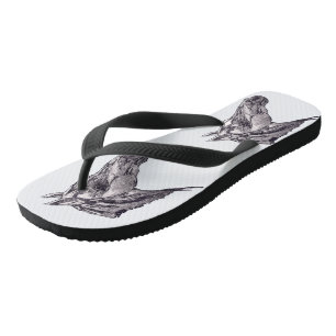 Een paardenschoonheidskaart teenslippers
