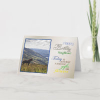 Een paardenverjaardagskaart voor de buur.