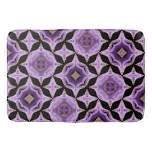 Een paars amethyst goud en zwart abstract badmat