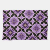 Een paars amethyst goud en zwart abstract theedoek (Horizontaal)