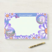 Een paars paradijs post-it® notes (Op bureau)