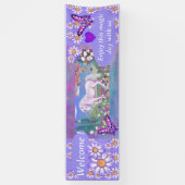 Een paars paradijs spandoek (Verticaal)