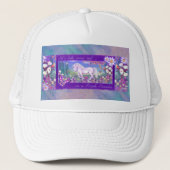 Een paars paradijs trucker pet (Voorkant)