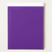 Een paarse achtergrond met een witte rand planner (Achterkant)
