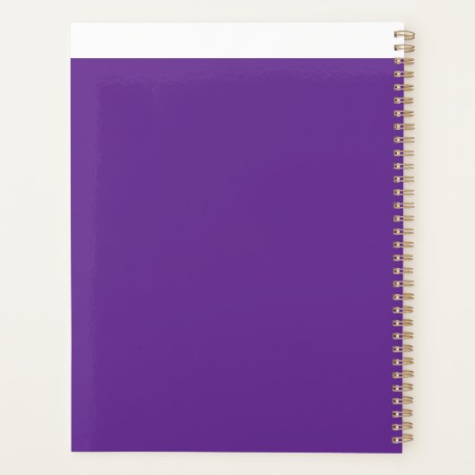 Een paarse achtergrond met een witte rand planner (Achterkant)
