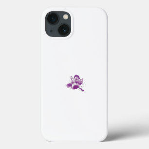 Een paarse bloem met een witte achtergrond iPhone 13 hoesje