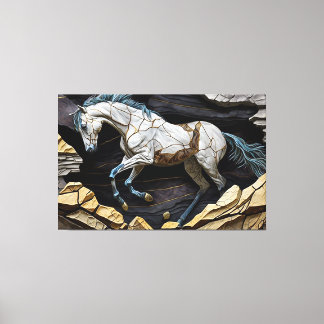 Een paarse galoping op de Rocks Canvas Print