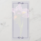 Eén Paarse Iris Trouwmenu Menu (Achterkant)