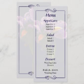 Eén Paarse Iris Trouwmenu Menu (Voorkant / Achterkant)