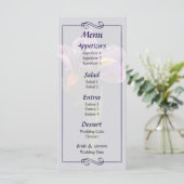 Eén Paarse Iris Trouwmenu Menu (Staand voorkant)
