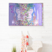 Een paarse paradijsbanner spandoek (Insitu)