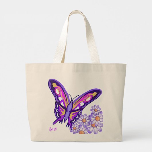 Een Paarse paradijselijke Canvas tas (Achterkant)