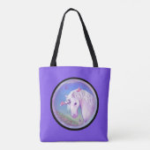 Een Paarse paradijselijke Canvas tas (Achterkant)