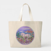 Een Paarse paradijselijke Canvas tas (Achterkant)