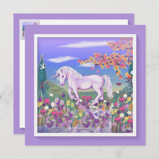 Een Paarse Paradise-blanco kaart (Voorkant / Achterkant)