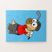 Een Pachycephalosaurus die golf speelt. Legpuzzel (Horizontaal)