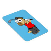 Een Pachycephalosaurus die golf speelt. Magneet (Rechterzijde)