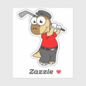 Een Pachycephalosaurus die golf speelt. Sticker (Vel)
