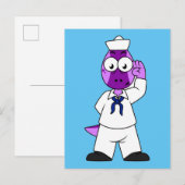 Een Pachycephalosaurus dinosaurus zeeman. Briefkaart (Voorkant / Achterkant)